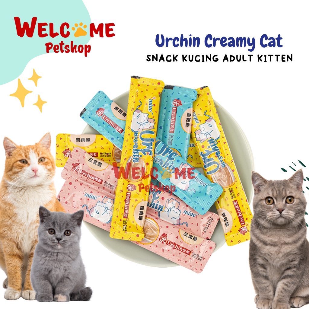 Urchin Creamy Cat Snack Kucing Cemilan Makanan Kitten Adult Wangi Enak