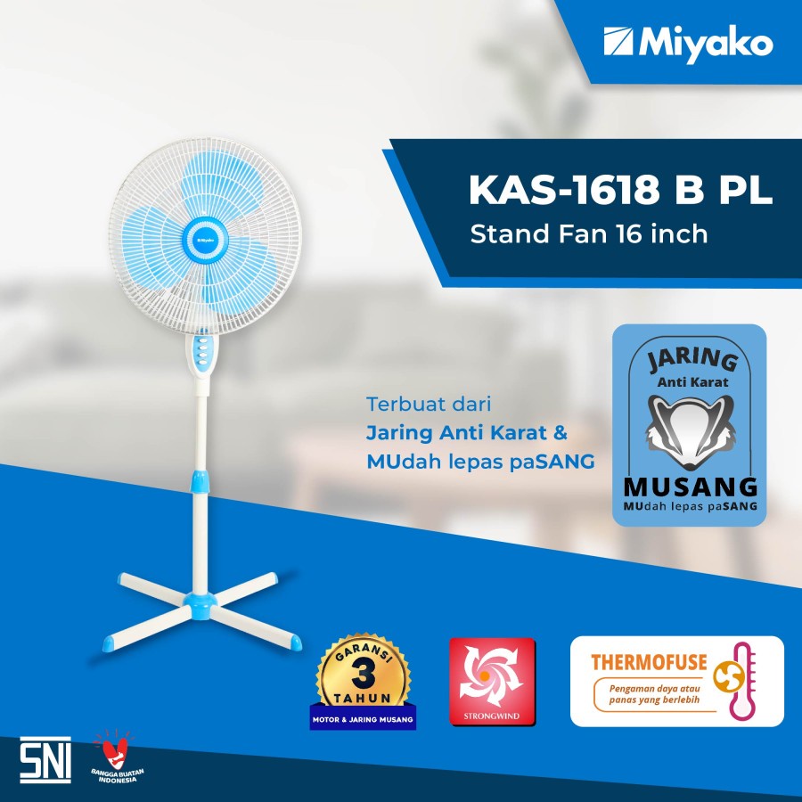 Kipas Angin Berdiri Miyako KAS 1618B Standfan