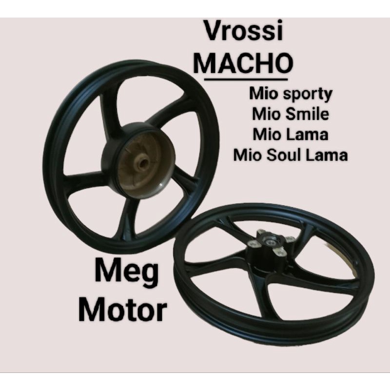 Velg Racing Vrossi Macho Yamaha Mio Smile/Mio Sporty/Mio Lama/Mio Soul Lama Sepasang Depan Belakang