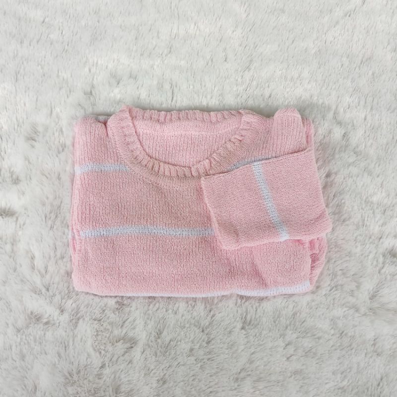 Dress Salur Kecil Lengan Panjang Dres Rajut Anak Perempuan 2 sampai 4 Tahun