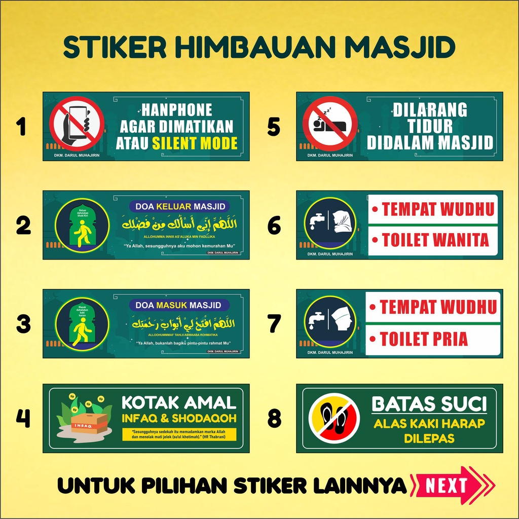 Jual Stiker Himbauan Larangan Untuk Masjid Dan Musholla Bahan Stiker Vinyl Anti Air Dijamin