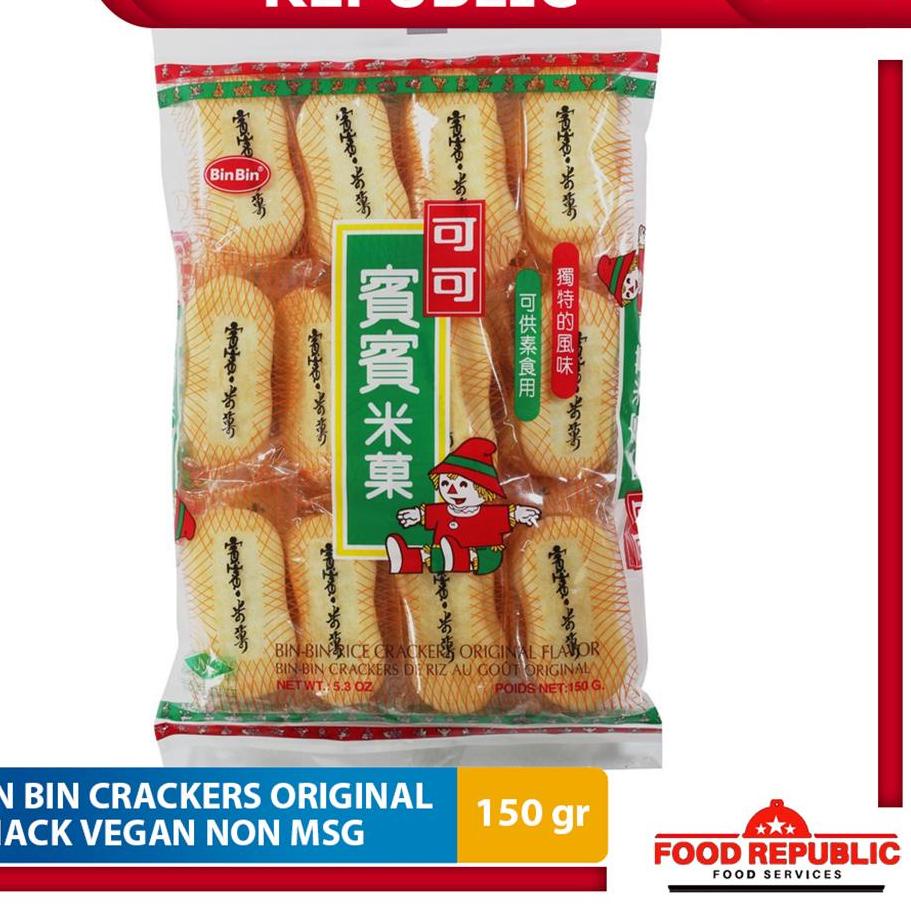 Jual ZAF376 Bin Bin Rice Crackers Original 150 gr BinBin Snack Vegan