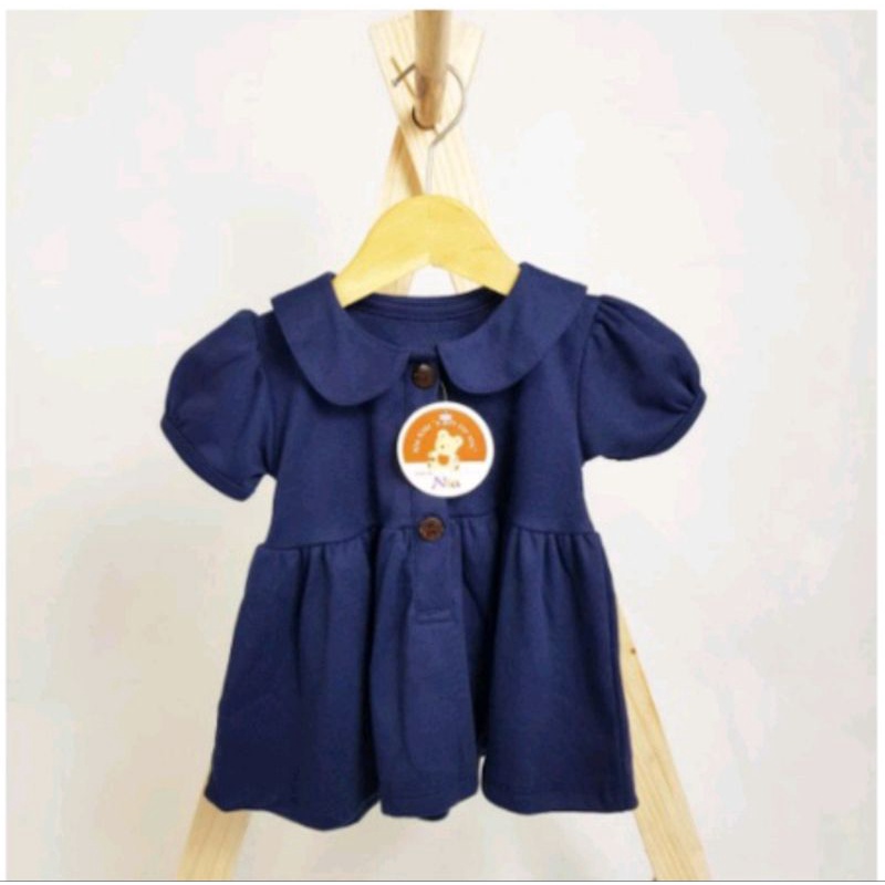 NIA Dress Bayi Kancing Premium Warna Polos SNI