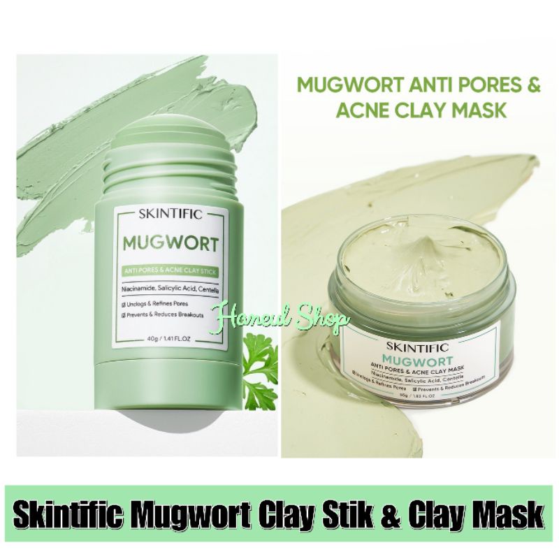 Skintific Mugwort Anti Pores &amp; Acne Clay Stik &amp; Clay Mask