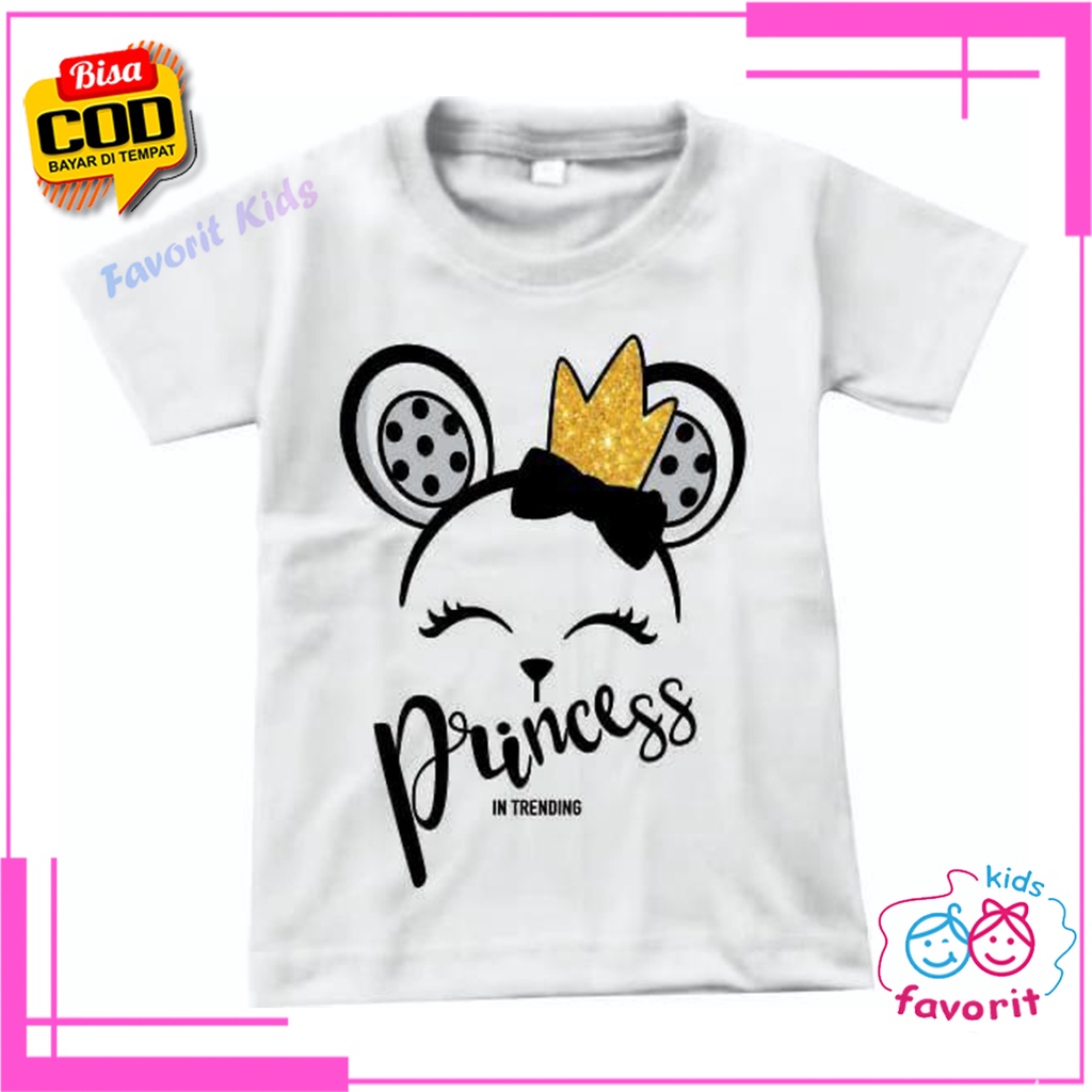 Kaos atasan anak perempuan lengan pendek/Baju anak perempuan lengan pendek ukuran 1-10