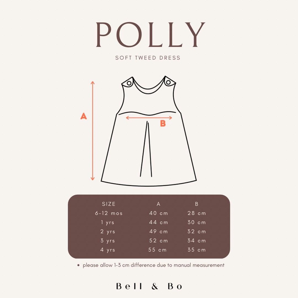 Bell and Bo Polly Dress / Dress Anak Perempuan Tweed SDA