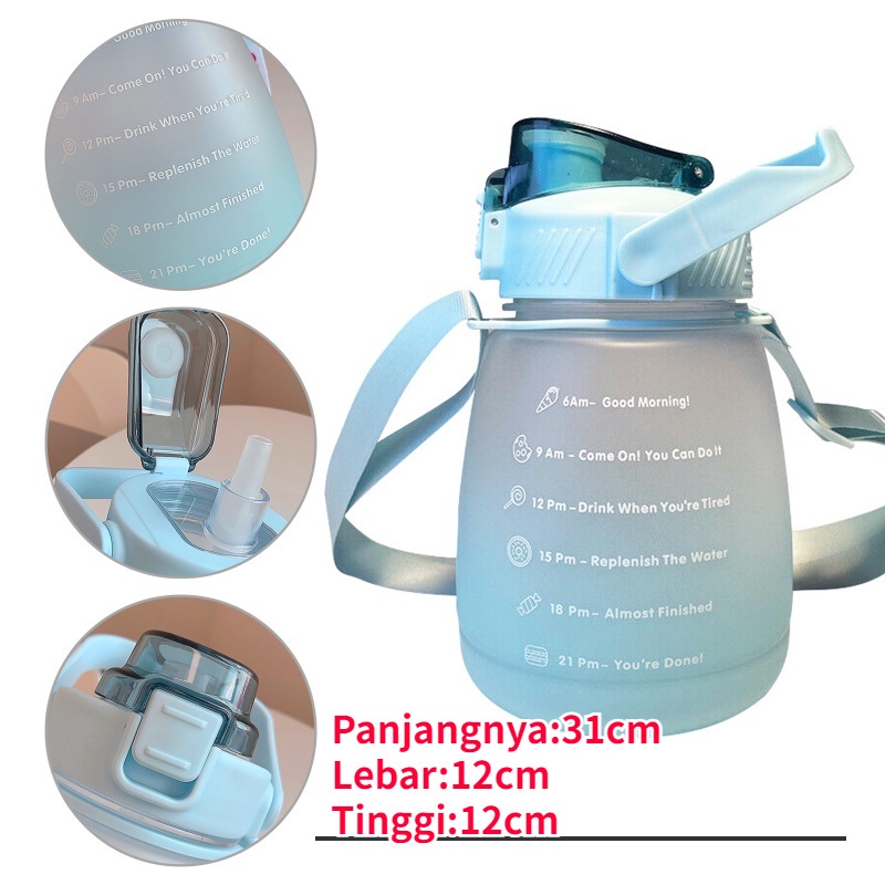 【Gratis Tali Panjang&amp;2D&amp;3D Stiker】Botol Minum Viral /Botol Gemoy Pelangi/ Botol Minum Gemoy Viral/Botol Viral Lucu