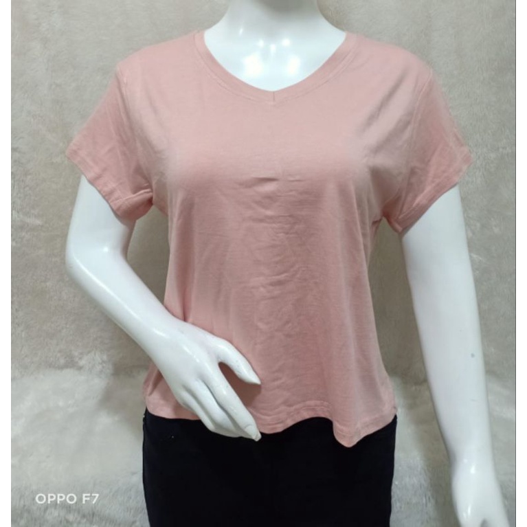 kaos crop V-XL Kaos wanita atasan wanita crop V neck XL kaos crop wanita