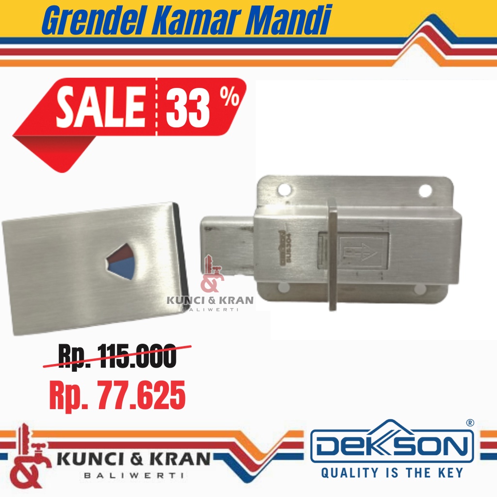 KUNCI LAVATORI DEKKSON KLV 021 LI SSS TOILET INDIKATOR GRENDEL TOILET