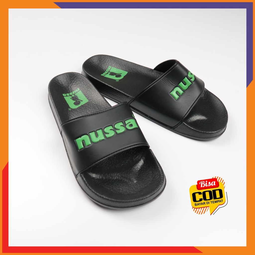 Sendal Slide Slop Cowok Remaja Dewasa Warna Hitam Nussa Official Men Nussa 013 Sandal Flip Flop Slip