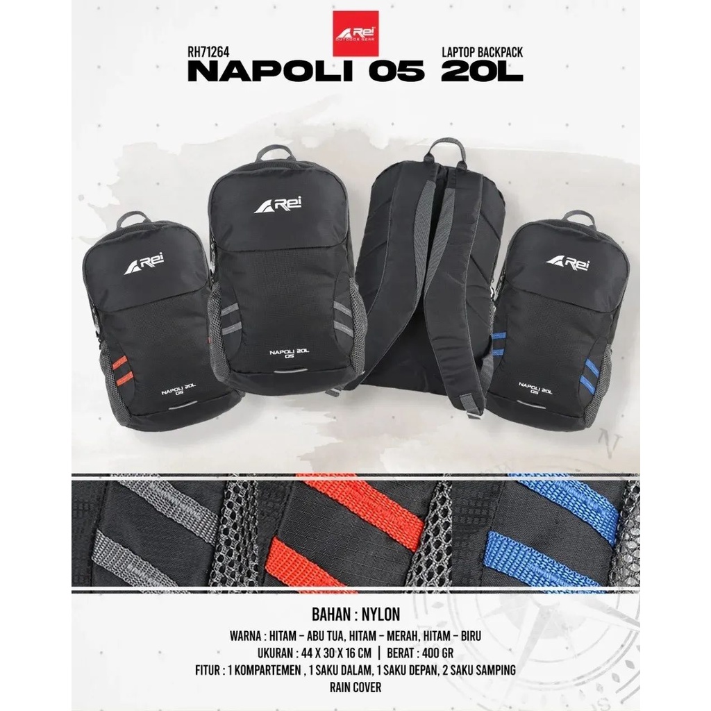 Tas Ransel Napoli 05 20L Arei Outdoorgear Backpack Rei