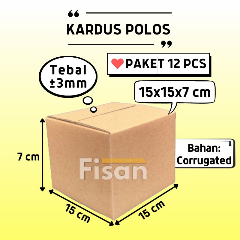 

12 Pcs Kardus Packing / Dus Packing / Kardus Polos / Dus Polos 15x15x7 cm