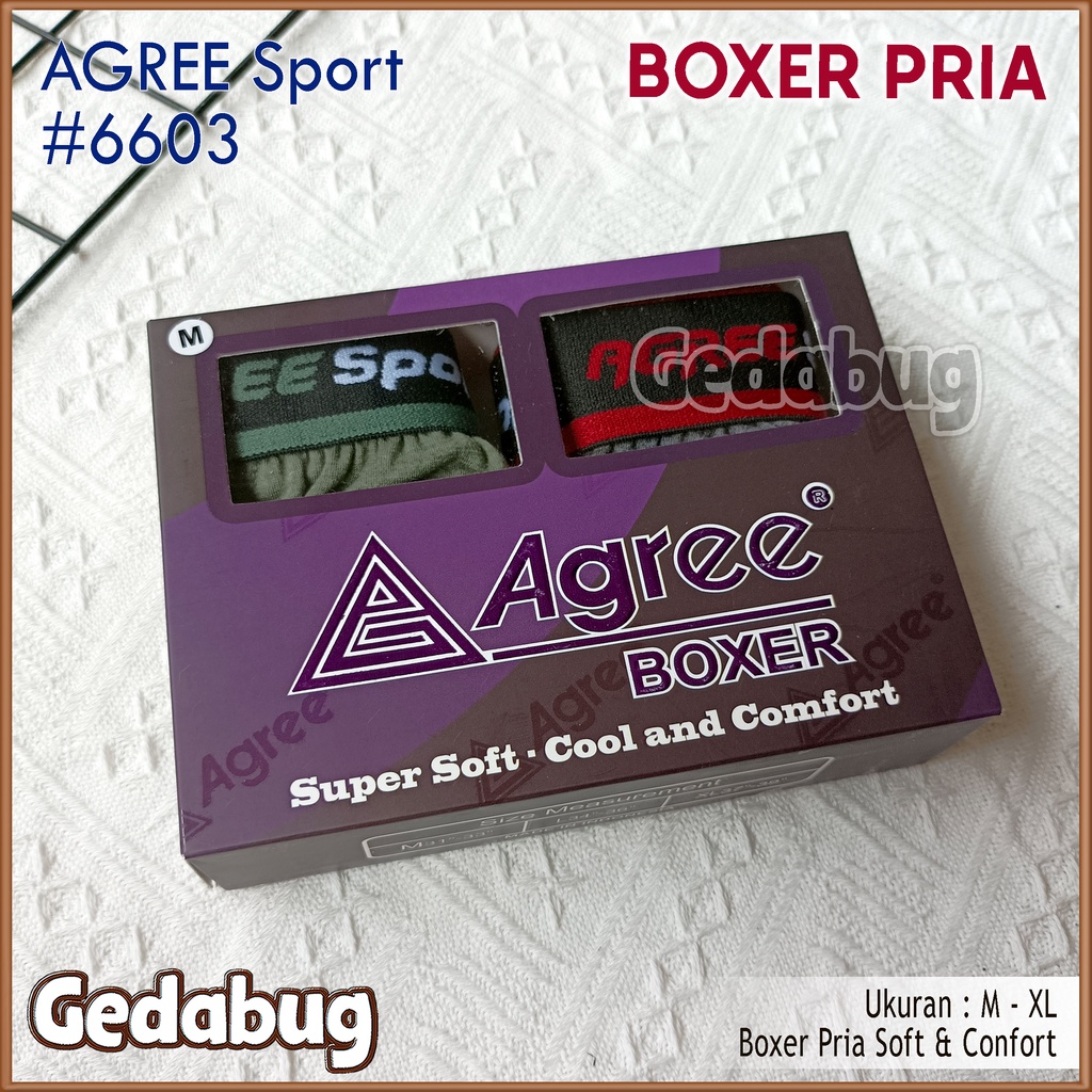 [ 2pc ] CD BOXER AGREE 6603 | Celana dalam pria Sport Agree 6603 Mens Brief | GEDABUG