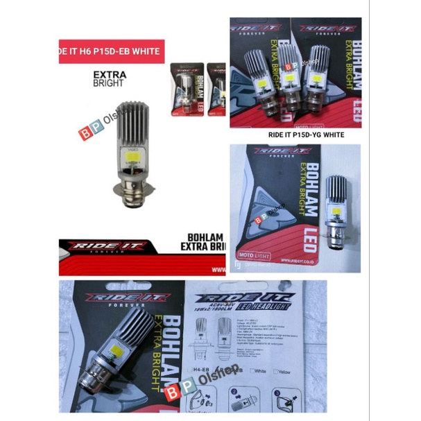 Lampu Depan Motor Bebek Matic Ride It Led H6 P15D-EB WHITE Universal