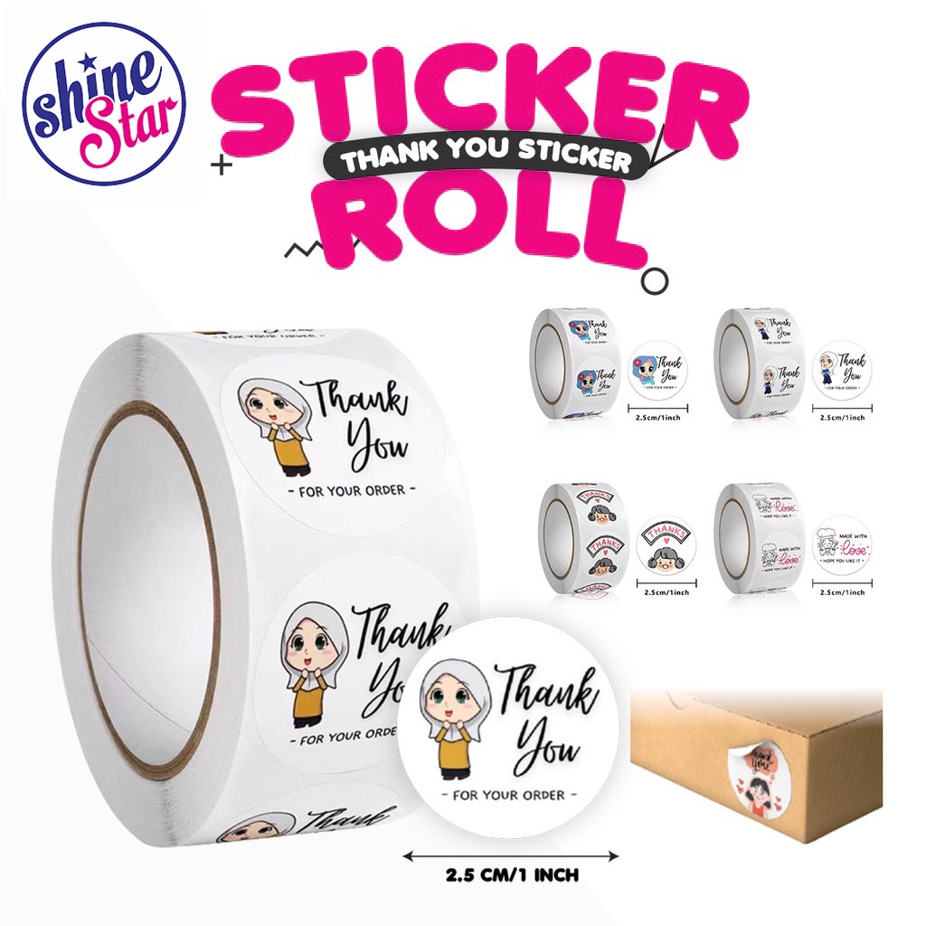 1 Roll 500 Pcs Edisi Terbaru Stiker Label Makanan Sticker Thank You For Your Order