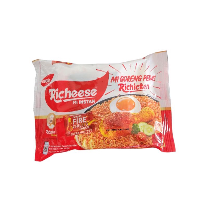 

Mie Richeese Mie Goreng pedas Richicken Extra Hot 77g