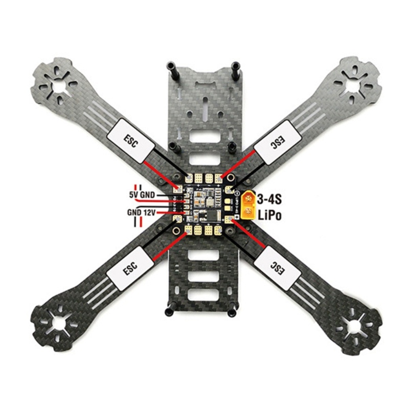 Zzz Matek Systems PDB XT60 Distribution Board w/BEC 5V &amp; 12V 2oz Untuk RC Helicopter