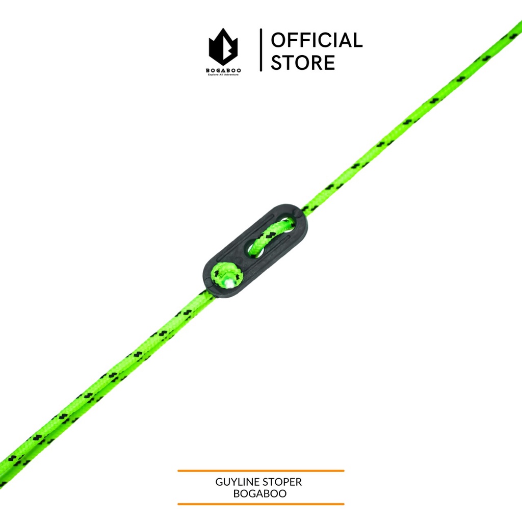 Stopper / Gesper Tali Tenda - Guyline Hitam -  Pengatur Tali Flyshet / Tenda