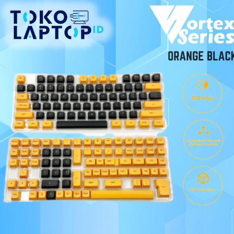 VortexSeries Orange Black Keycaps PBT Double Shot CSA Profile