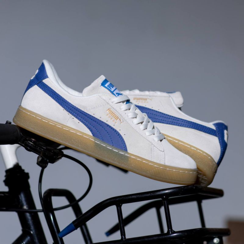 Sepatu Pm Suede Cream Blue Sol Clear Original OEM Sepatu Pria