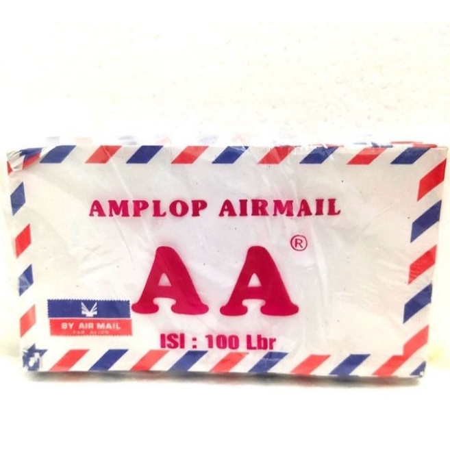 Amplop Air Mail Putih Par Avion AA Kecil Tanpa Lem (1 Pak)