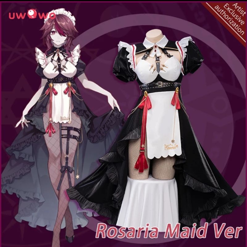 [ RENTAL ] Rosaria Maid Uwowo Cosplay Kostum Genshin Impact Wig Manmei High Quality