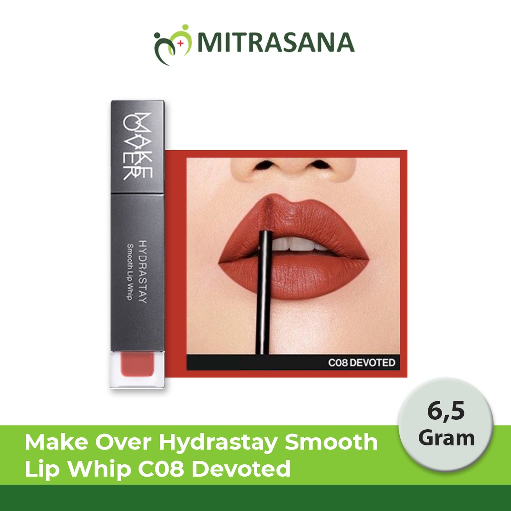 Make Over Hydrastay Smooth Lip Whip 6.5 gr Lipcream MakeOver Hydra Stay Cream Bibir Kering