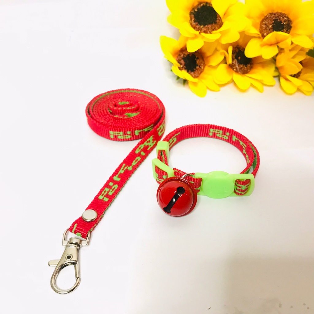 Paket Tali Tuntun &amp; Kalung Kucing Motif Korea Lonceng 22mm