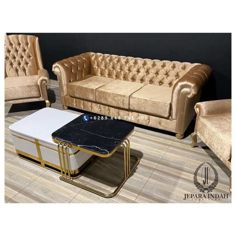 Set Sofa Chesterfield/Sofa Kancing/Sofa Tamu/