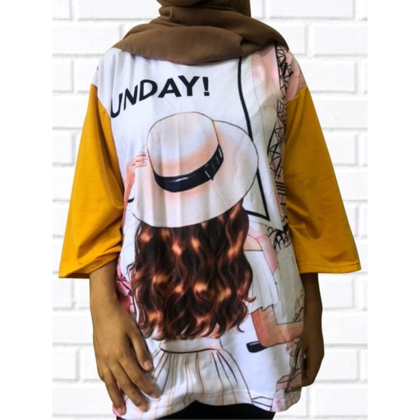 KAOS OVERSIZE WANITA PIGUIN SUNDAY SUBLIM