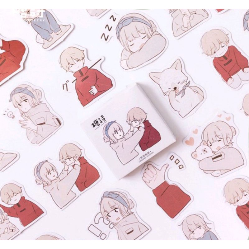 

45 Pcs FALLING LOVE Deco Sticker DIY Scrapbook Stiker Lucu Kotak