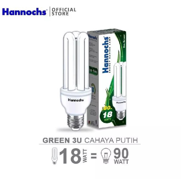 Lampu PLC Hannochs 3U 18w 18 watt Neon Jari LV low voltase