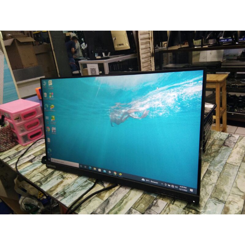 MONITOR LED LENOVO 24 INCH FULL IPS TANPA KAKI LIKE NEW