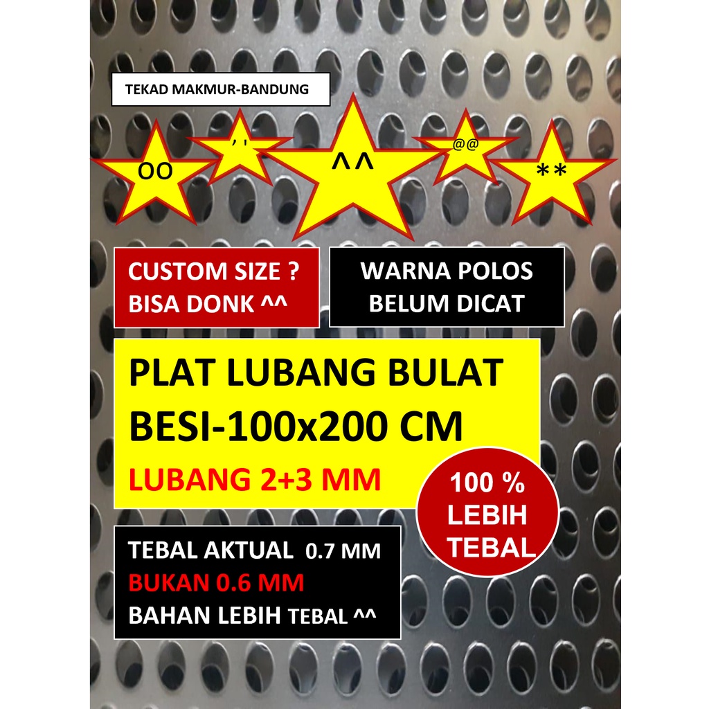 Plat 100x200 - Lubang Kecil - Plat Besi Ram Speaker  - Ram Grill Plat Lubang Ayakan Kopi