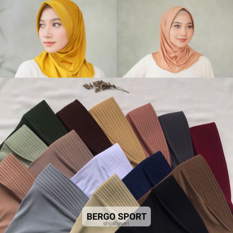 Hijab Bergo Pet kecil Premium / hijab instan / hijab sporty / HIJAB olahraga