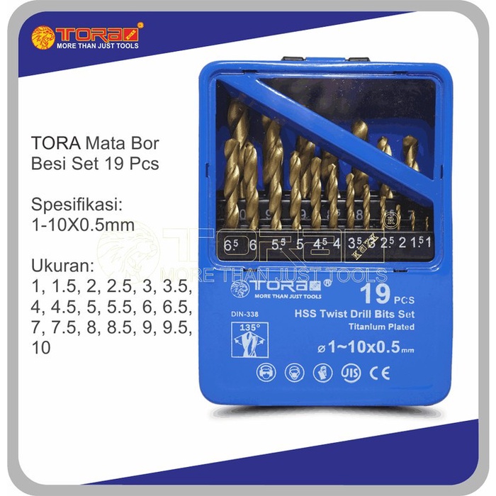 TORA Mata Bor Besi Set 19 Pcs