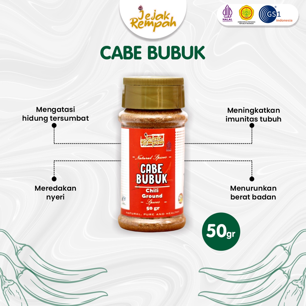 Jual Cabe Bubuk Cabai Chili Ground Gram Rempah Bubuk Bumbu Dapur Masak Murni Asli Berkualitas