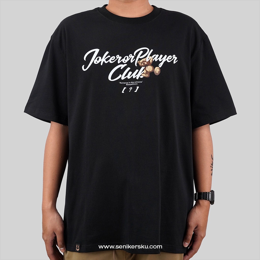 RIC Ricky Is Clown Circle Hanging Bear Black Tee