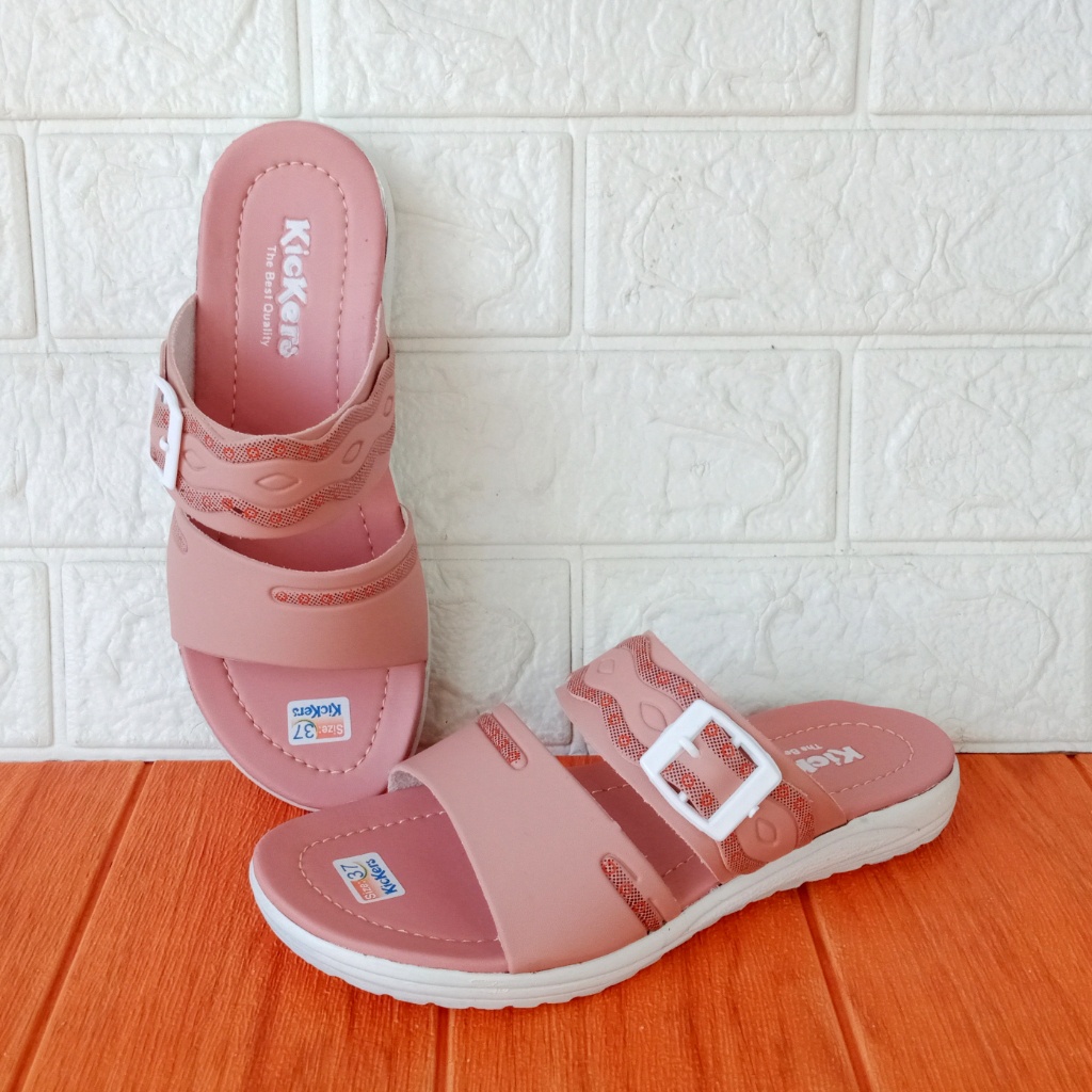 Kickers RF.03 Sandal Slop Wanita Flat size 37-40 Ungu