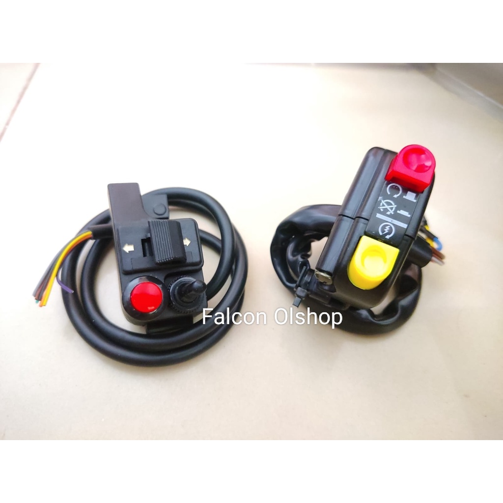 SAKLAR SET KANAN KIRI MOTOR MERK DOMINO SONIC CB150 VIXION TIGER SATRIA FU UNIVERSAL