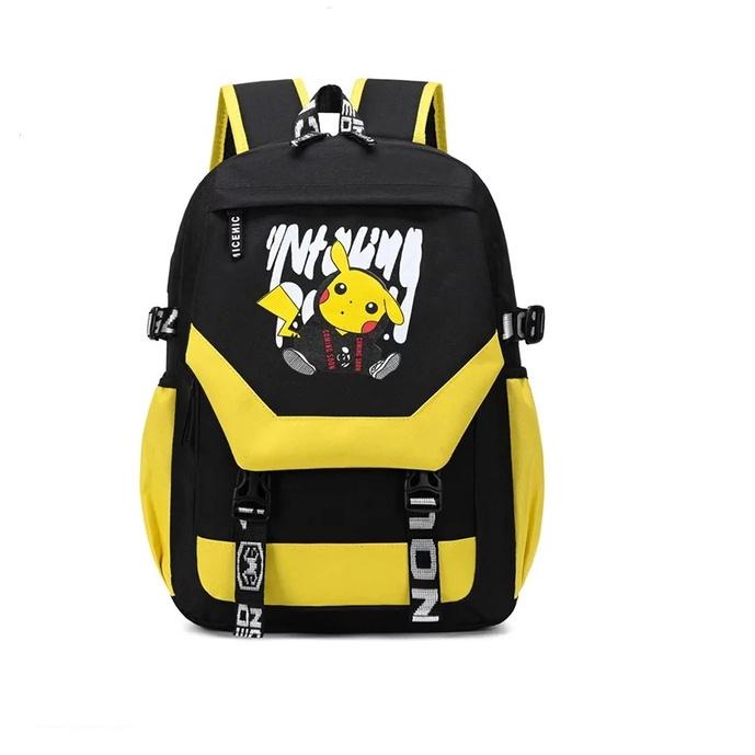 Hot Sale  DT123 - Tas Sekolah PIKACHU untuk Anak Perempuan Anak Laki-laki Sekolah Dasar Ransel Besar