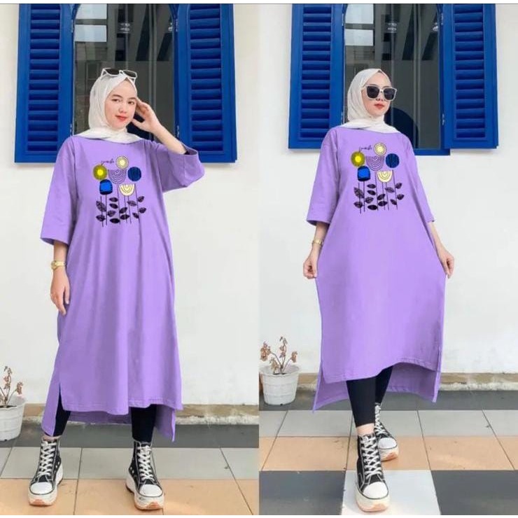 LONG TUNIK BASIC FLORA / OVERSIZE LONG TUNIK JUMBO  / TUNIK JUMBO