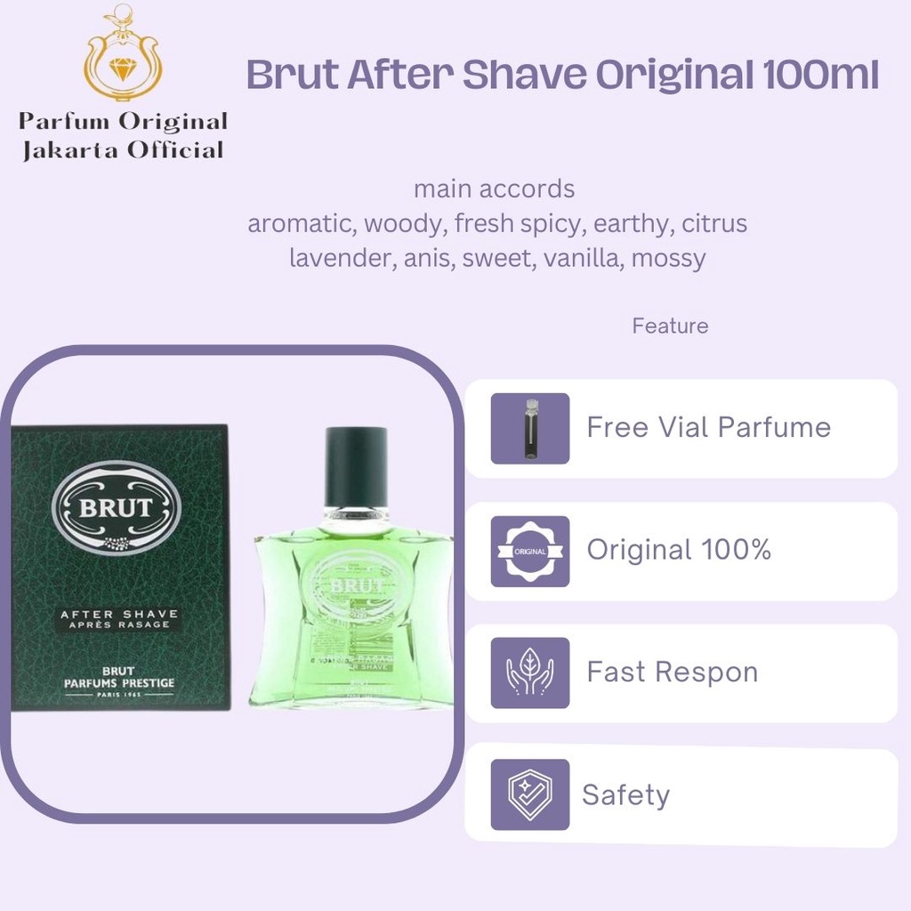 After Shave Asli Perawatan Kecantikan Original Import Branded Pria Laki Laki Cowok Brut After Shave 