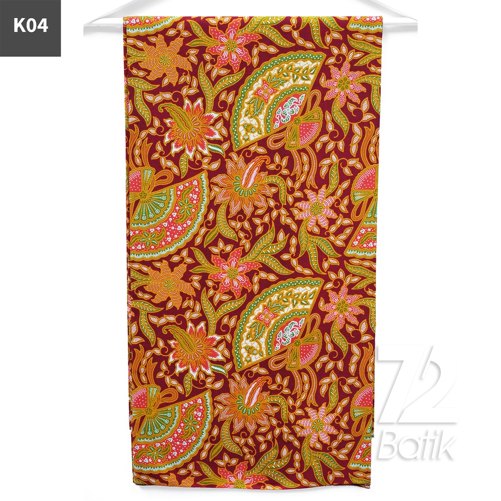 KAIN BATIK PREMIUM Bahan Katun Motif Kembang Kipas Warna Coklat Tanah 722667 Cap 72 Jarik Jarit Samping Kebat Panjang Batik Katun Modern Premium Bahan Seragam Batik Pernikahan Kantor Keluarga Murah Kamen Jadi Batik Bali Lembaran