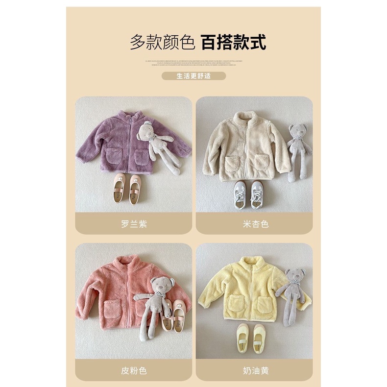 Carva Jaket sherpa bulu anak laki laki perempuan original distro 1-8 Tahun