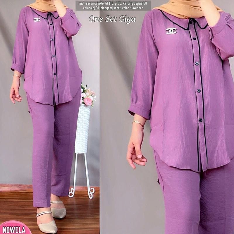 BEFAST - ZSO OOTD SETELAN WANITA MILKA / GIGA SET / Set Atasan Lengan Panjang+Celana Panjang / Outfit Wanita Hijab Kekinian / Oneset Santai Polos / Terlaris / Termurah / Oneset Wanita Keluaran Terbaru / Pakaian Casual Wanita