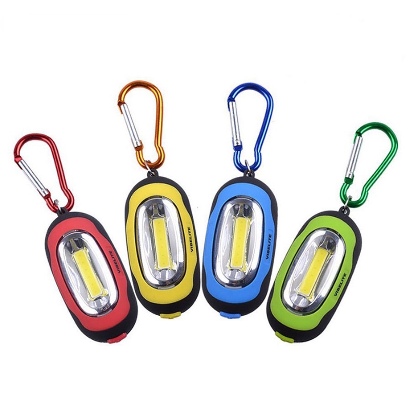 Mini 3mode COB LED Gantungan Kunci Senter Portable Gantung Waterproof Torch Lamp Dengan Karabiner Outdoor Camping Hiking Memancing