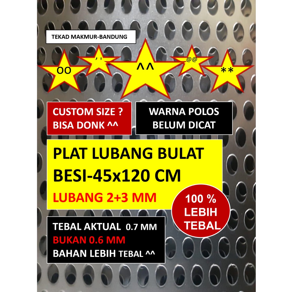 Plat 45x120 - Lubang Kecil - Plat Besi Ram Speaker  - Ram Grill Plat Lubang Ayakan Kopi