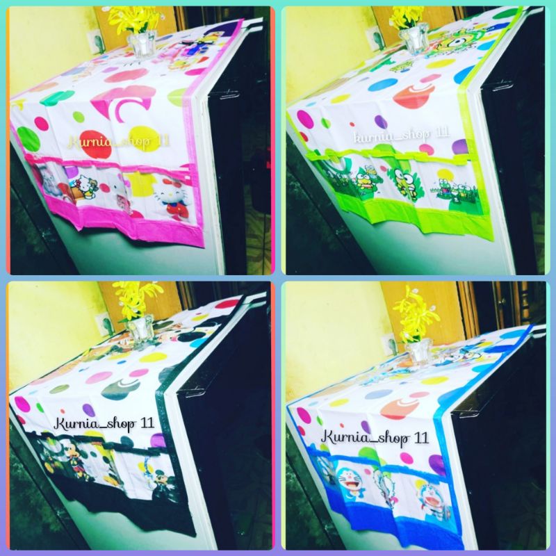 Taplak Kulkas Karakter  Alas Penutup Kulkas Sarung Penutup Kulkas Cover Kulkas Taplak Kulkas Anti Ai