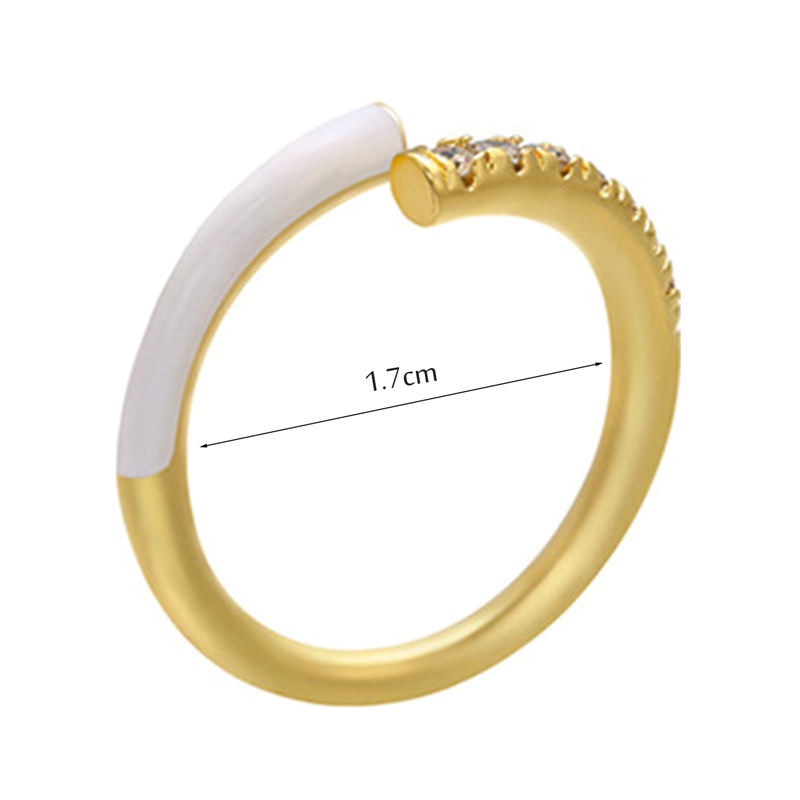 Baru Warna-Warni Neon Enamel Terbuka Disesuaikan Cincin Jari Untuk Wanita Fluorescent Fashion Tembaga Zirkon Perhiasan